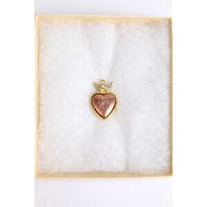 Vintage Angel Heart Locket Pin